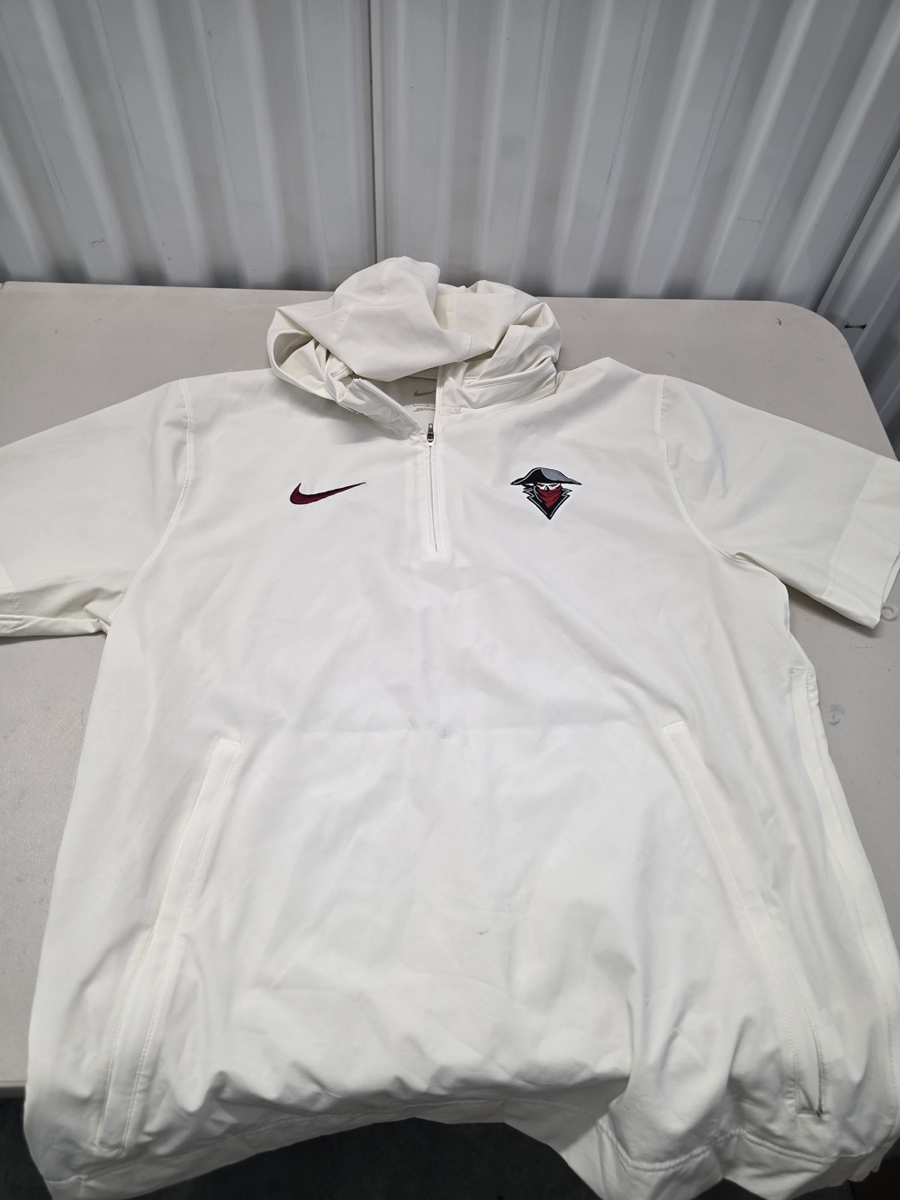Jordan Jacket Training 1/4 Zip Windbreaker White Short Sleeve Raiders Men's Size
